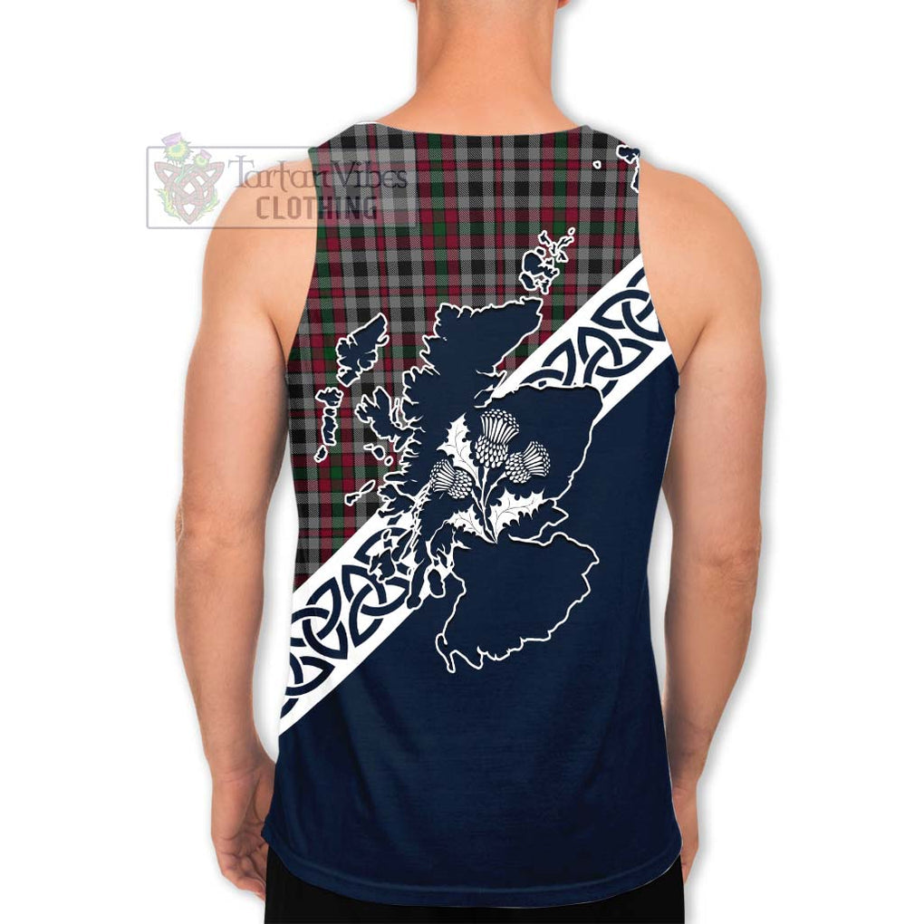 Borthwick Tartan Men's Tank Top Featuring Thistle and Scotland Map - Tartan Vibes Clothing