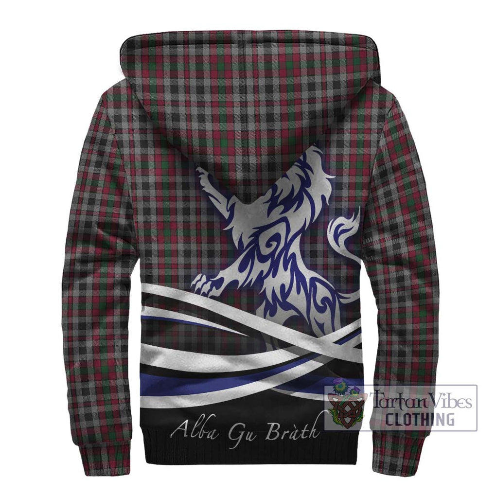 Borthwick Tartan Sherpa Hoodie with Alba Gu Brath Regal Lion Emblem - Tartanvibesclothing Shop