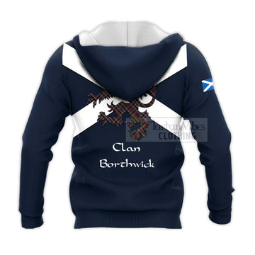 Borthwick Tartan Lion Rampant Knitted Hoodie Proudly Display Your Heritage with Alba Gu Brath and Clan Name - Tartan Vibes Clothing
