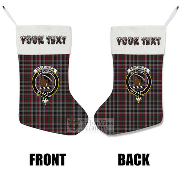 Tartan Vibes Clothing Borthwick Tartan Family Crest Christmas Stocking with Personalized Text