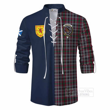 Borthwick Tartan Ghillie Kilt Shirt Alba with Scottish Lion Royal Arm Half Style - Tartan Vibes Clothing