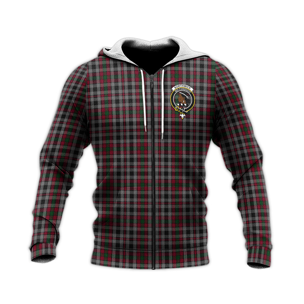 Borthwick Tartan Knitted Hoodie with Family Crest Unisex Knitted Zip Hoodie - Tartan Vibes Clothing