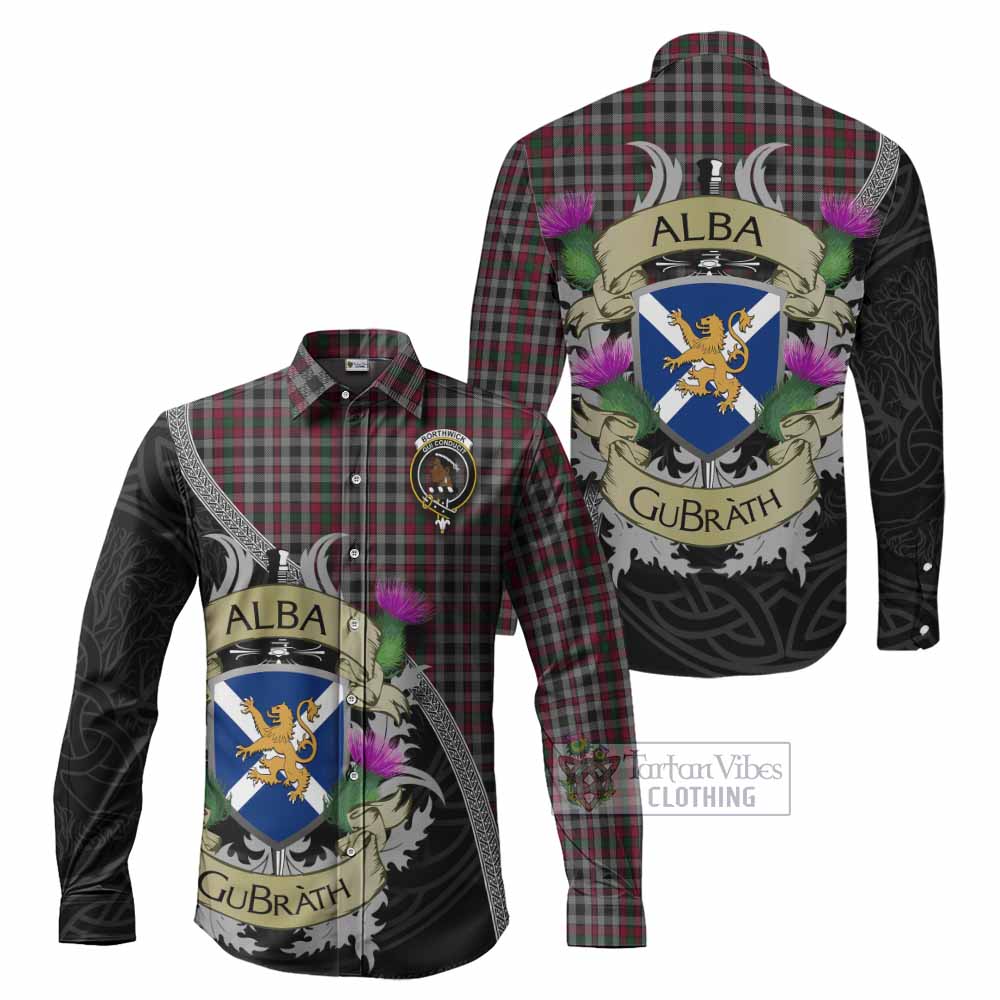 Borthwick Tartan Family Crest Long Sleeve Button Shirt Lion Rampant Royal Thistle Shield Celtic Inspired - Tartan Vibes Clothing