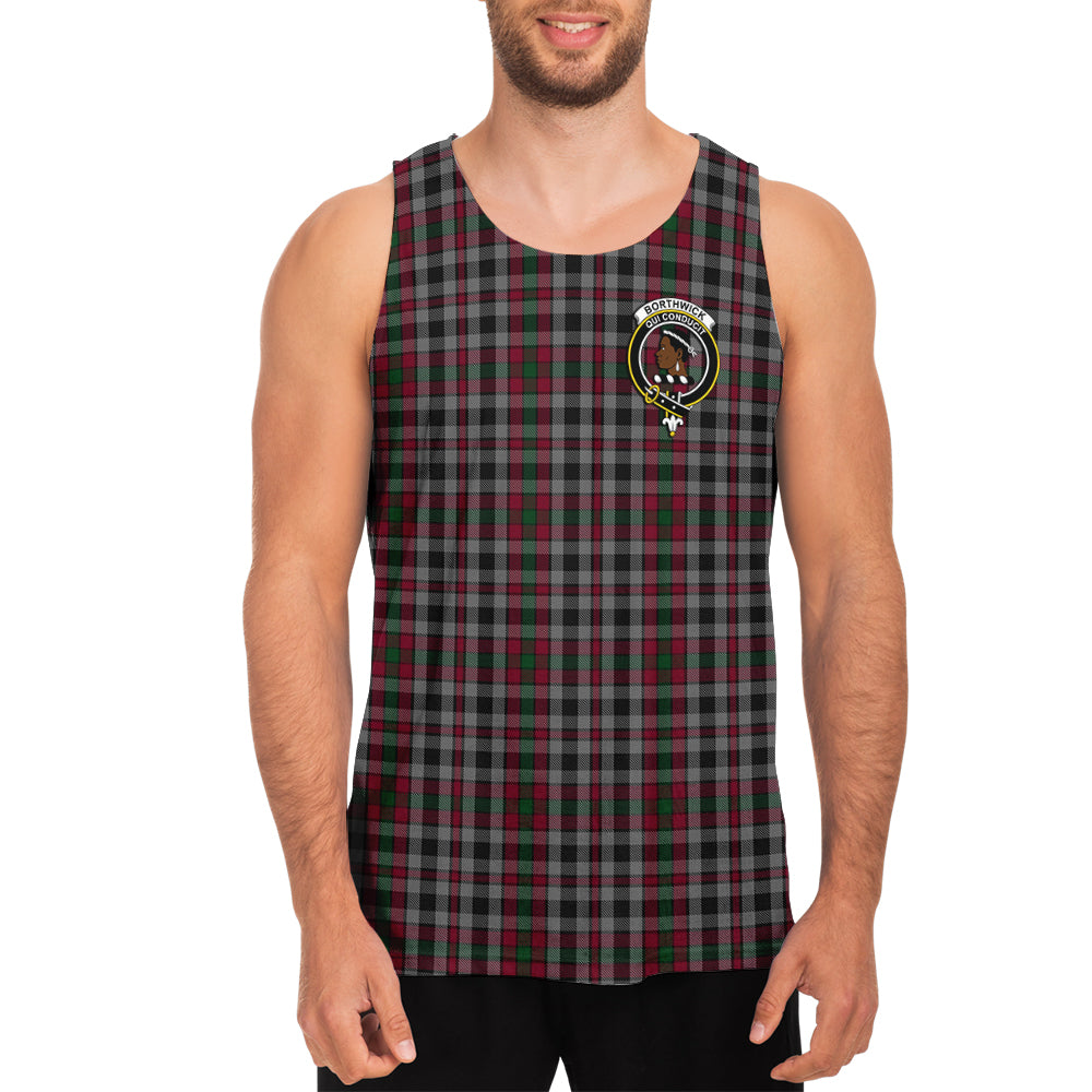 Borthwick Tartan Mens Tank Top with Family Crest - Tartan Vibes Clothing