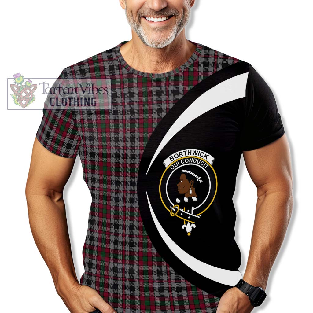 Borthwick Tartan T-Shirt with Family Crest Circle Style - Tartan Vibes Clothing