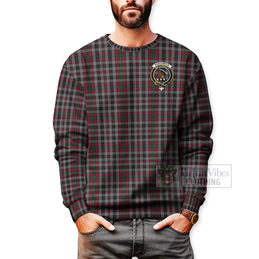 Borthwick Tartan Sweatshirt with Family Crest Celtic Skull Style - Tartan Vibes Clothing