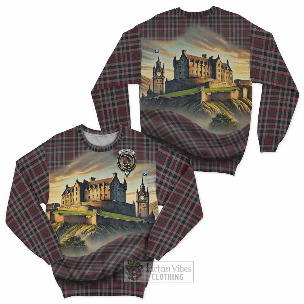 Tartan Vibes Clothing Borthwick Tartan Family Crest Sweatshirt with Scottish Ancient Castle Style