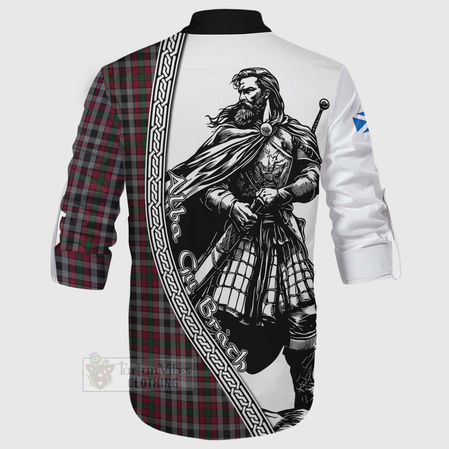Borthwick Tartan Clan Crest Ghillie Kilt Shirt with Highlander Warrior Celtic Style - Tartan Vibes Clothing