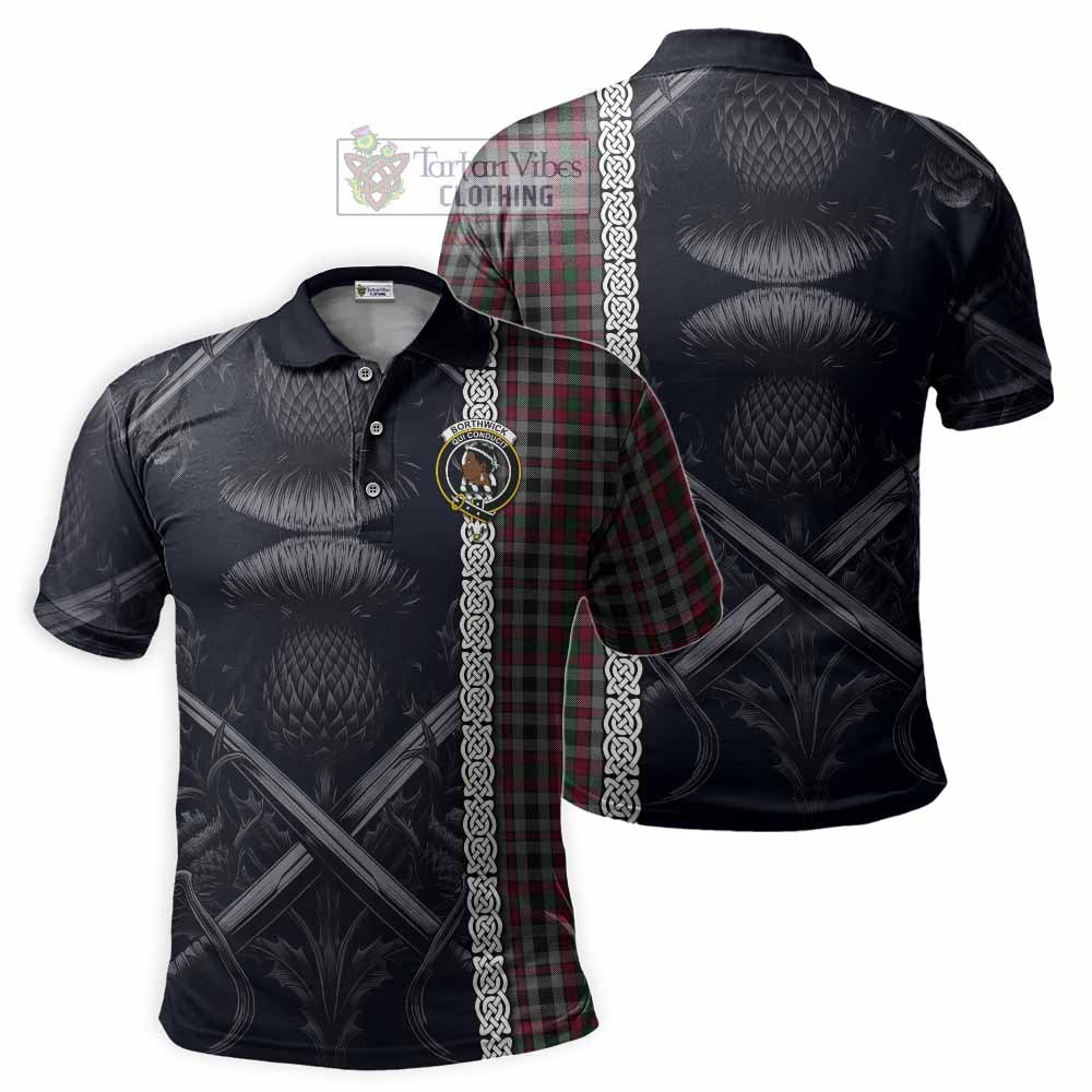 Borthwick Tartan Polo Shirt with Family Crest Cross Sword Thistle Celtic Vibes - Tartan Vibes Clothing