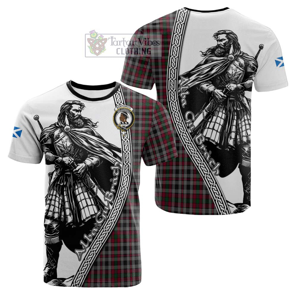 Borthwick Tartan Clan Crest Cotton T-shirt with Highlander Warrior Celtic Style - Tartan Vibes Clothing