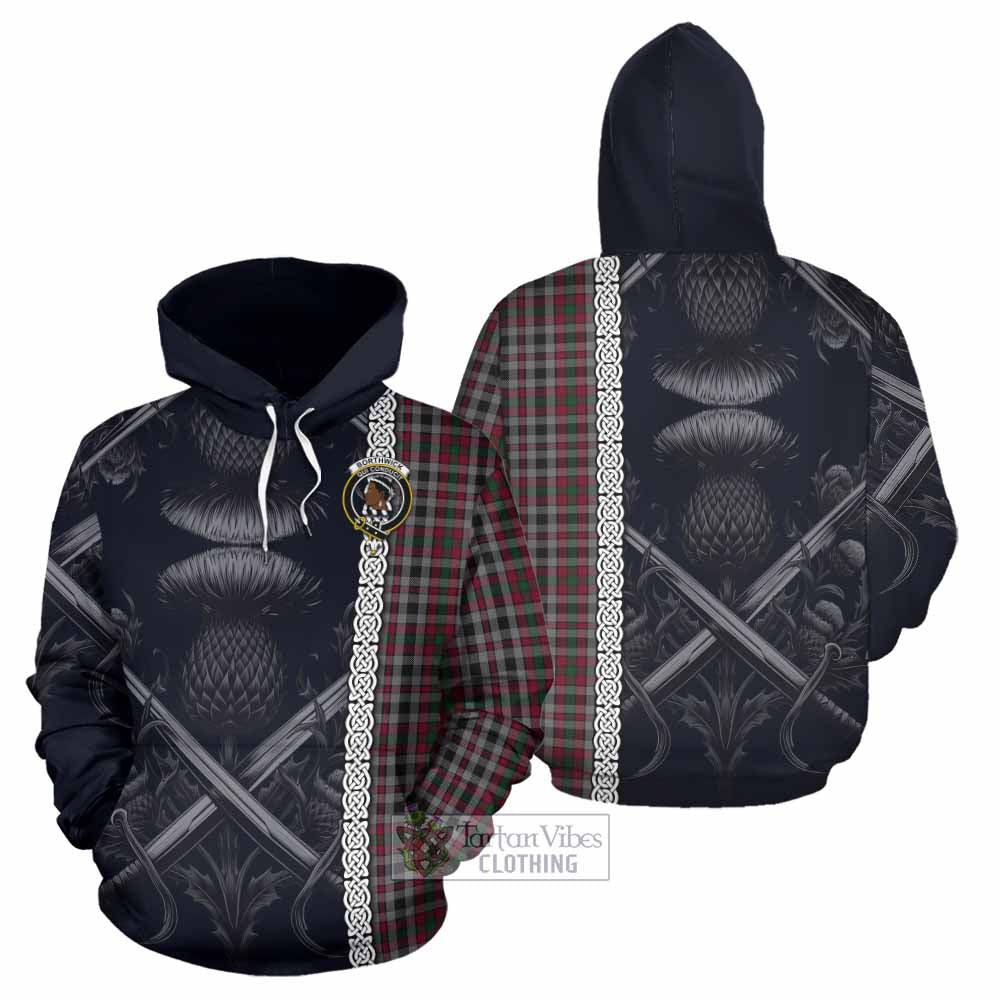 Tartan Vibes Clothing Borthwick Tartan Hoodie with Family Crest Cross Sword Thistle Celtic Vibes