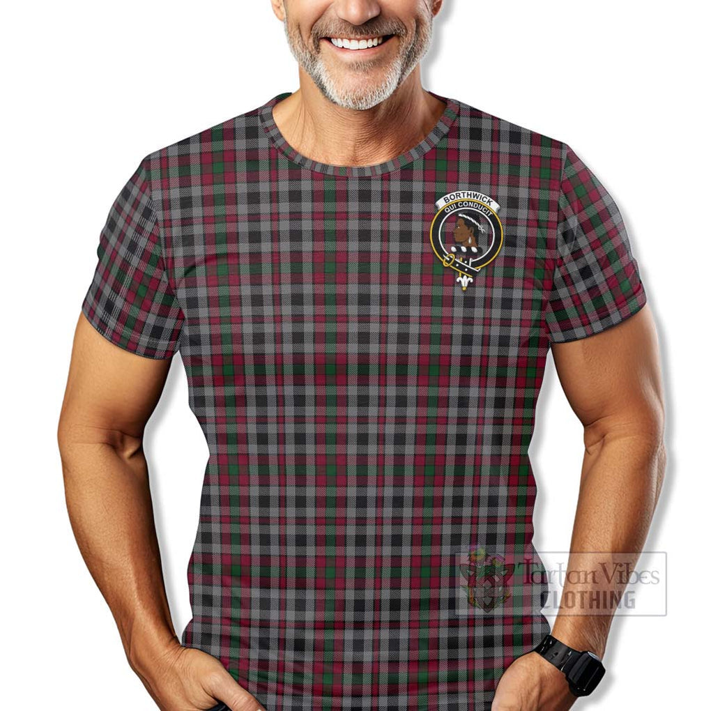 Borthwick Tartan T-Shirt with Family Crest Celtic Skull Style - Tartan Vibes Clothing