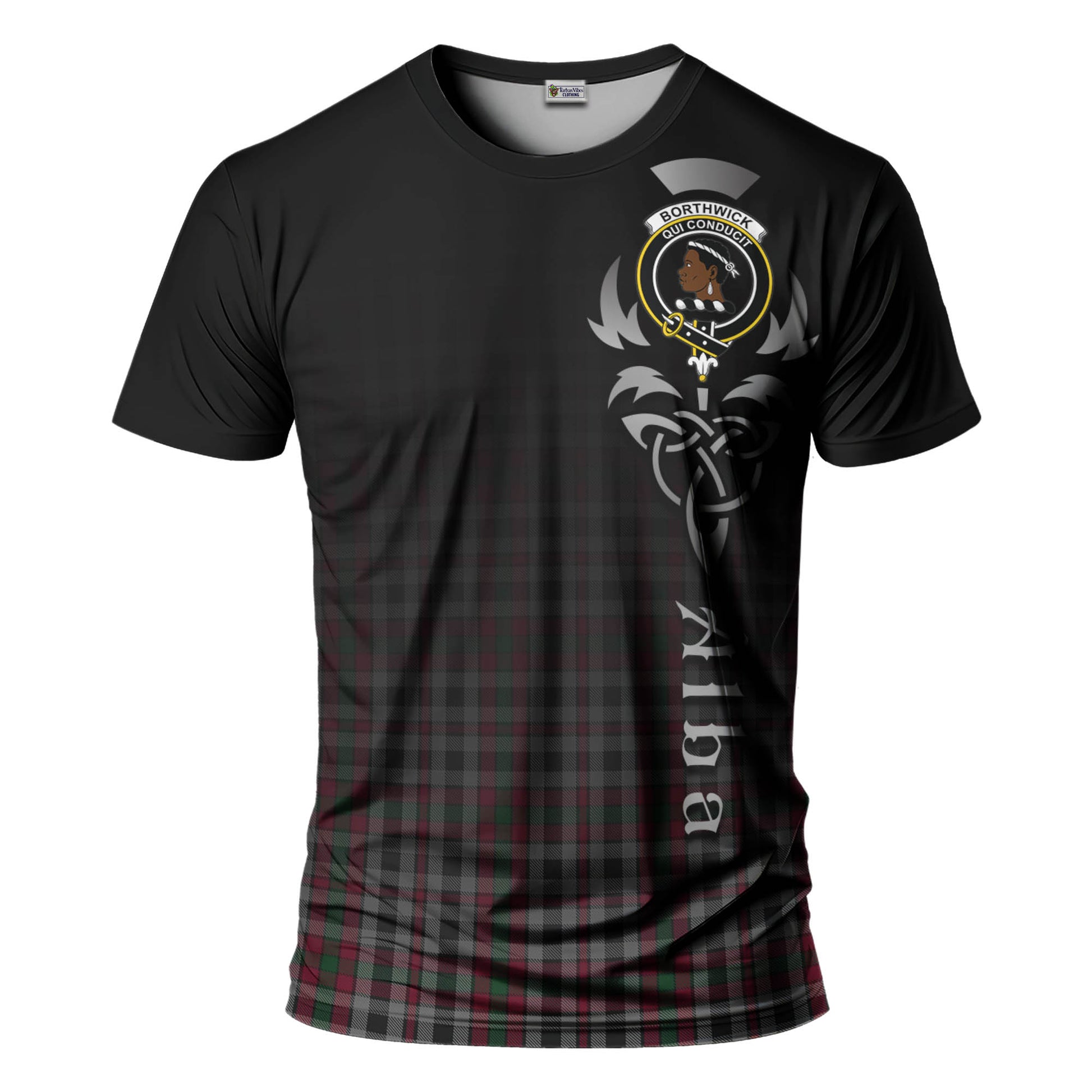 Tartan Vibes Clothing Borthwick Tartan T-Shirt Featuring Alba Gu Brath Family Crest Celtic Inspired