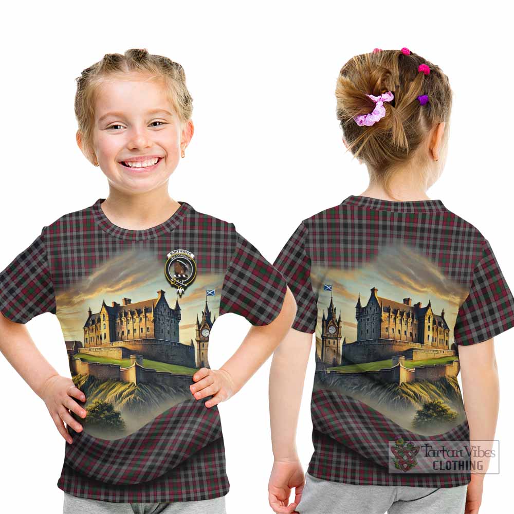 Tartan Vibes Clothing Borthwick Tartan Family Crest Kid T-Shirt with Scottish Ancient Castle Style