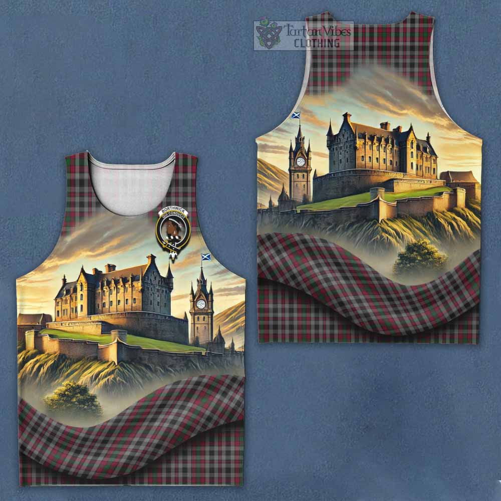 Tartan Vibes Clothing Borthwick Tartan Family Crest Men's Tank Top with Scottish Ancient Castle Style