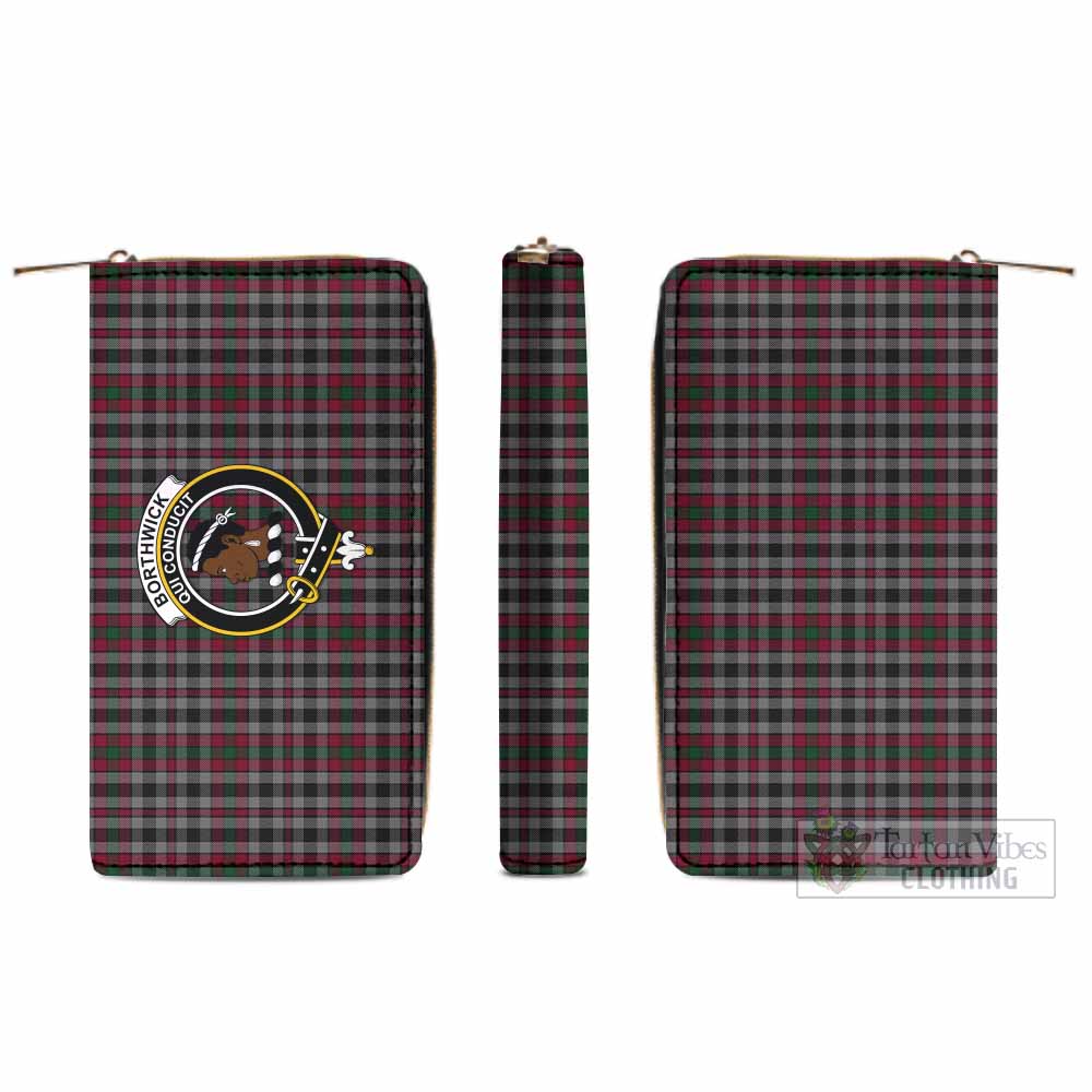 Borthwick Tartan Women's Leather Wallet with Family Crest - Tartan Vibes Clothing