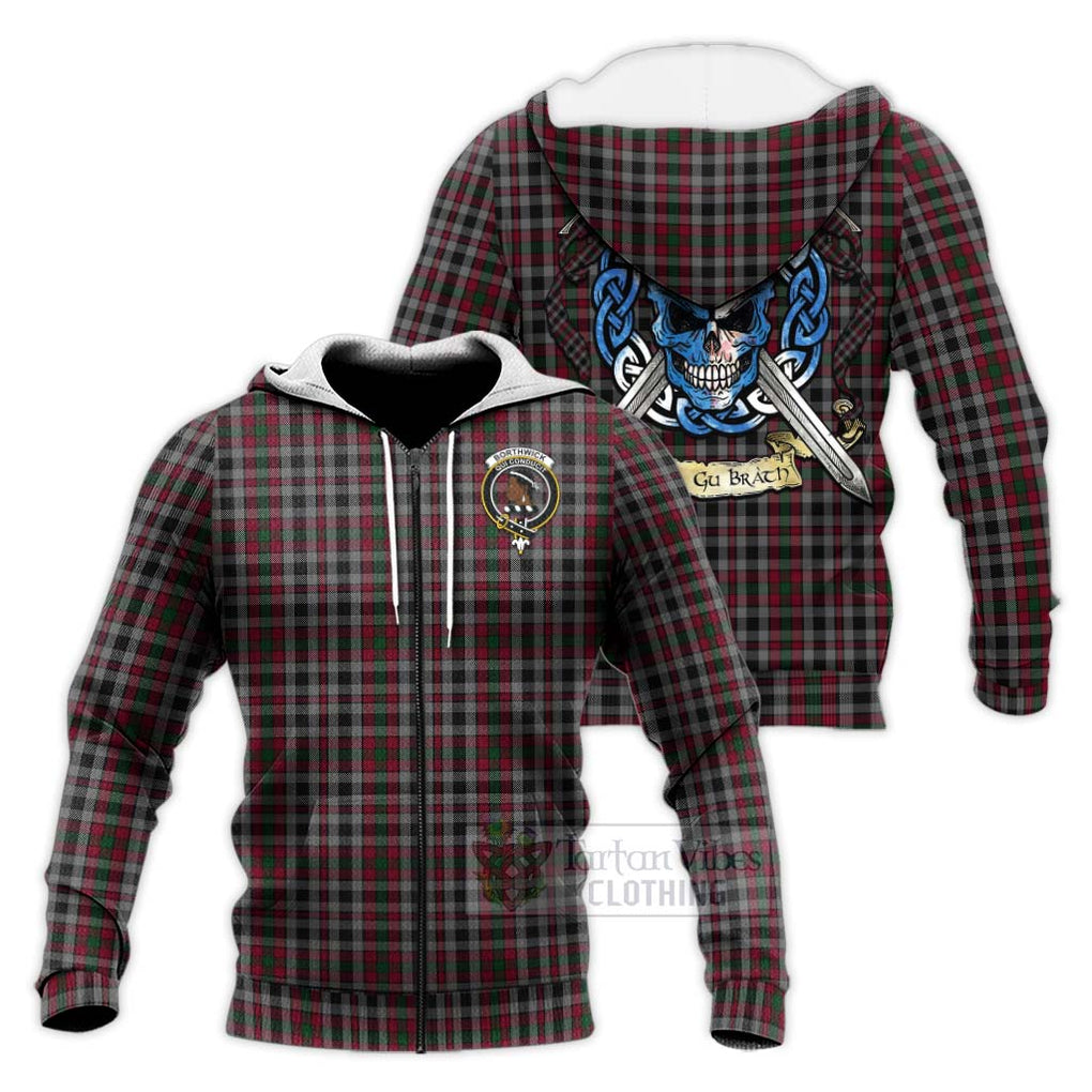 Borthwick Tartan Knitted Hoodie with Family Crest Celtic Skull Style Unisex Knitted Zip Hoodie - Tartan Vibes Clothing