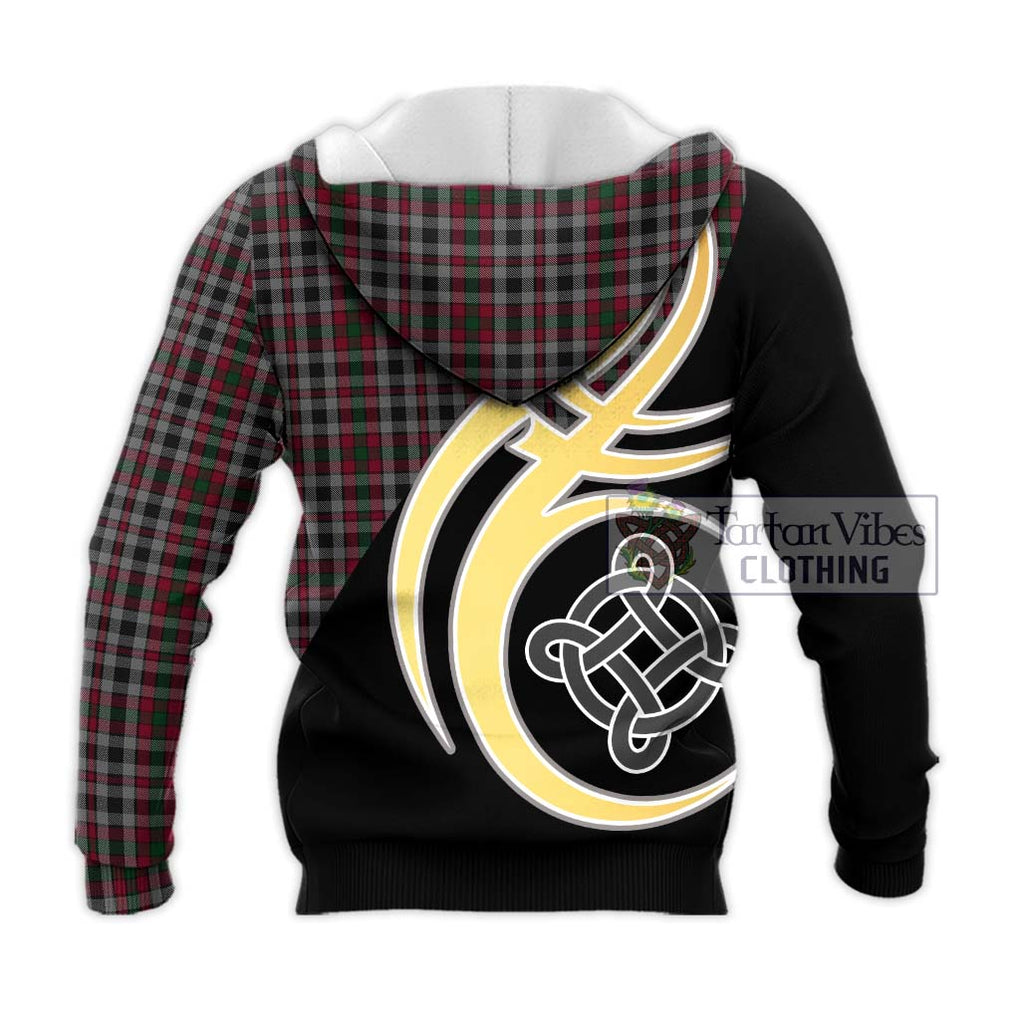 Borthwick Tartan Knitted Hoodie with Family Crest and Celtic Symbol Style - Tartan Vibes Clothing