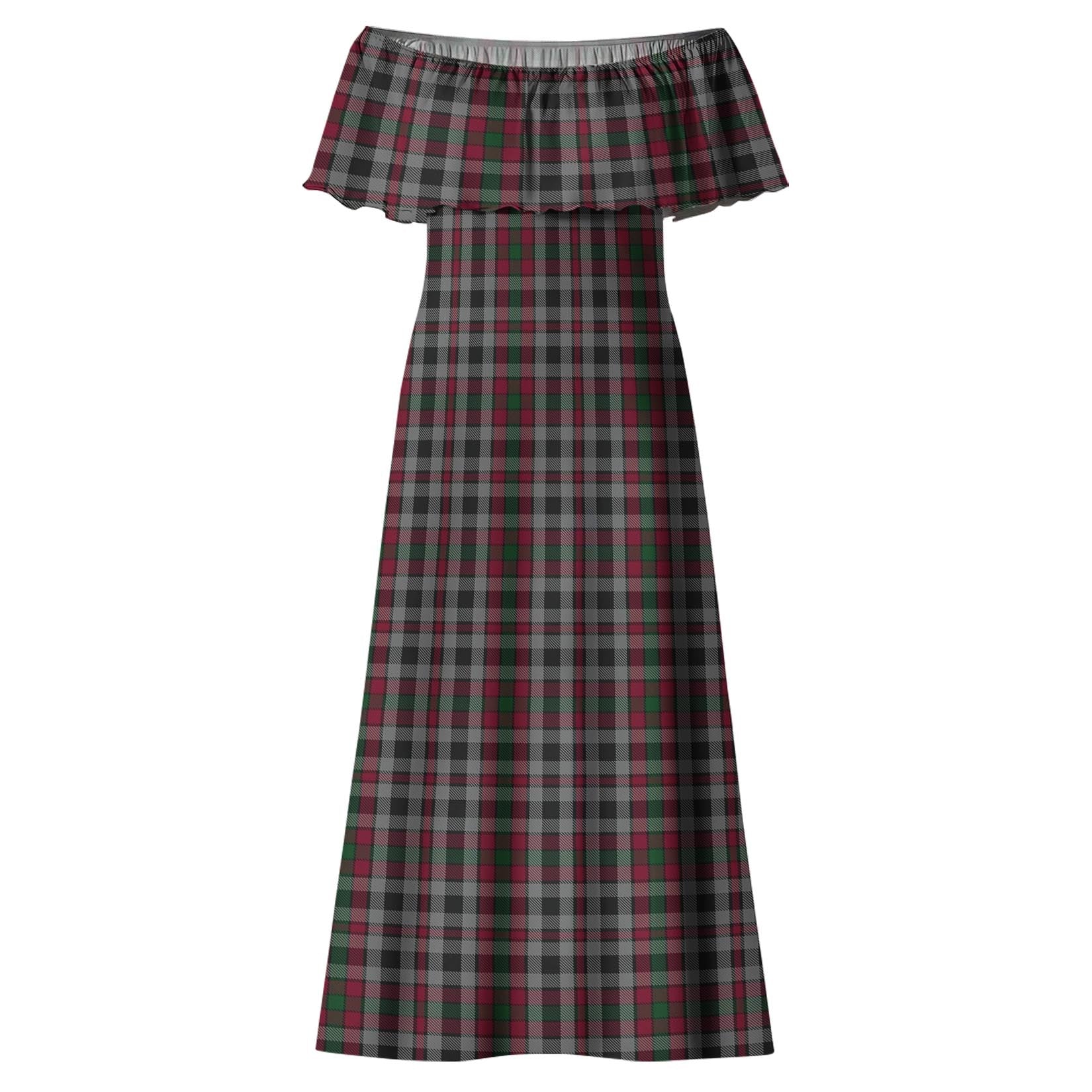 Borthwick Tartan Off Shoulder Long Dress - Tartan Vibes Clothing
