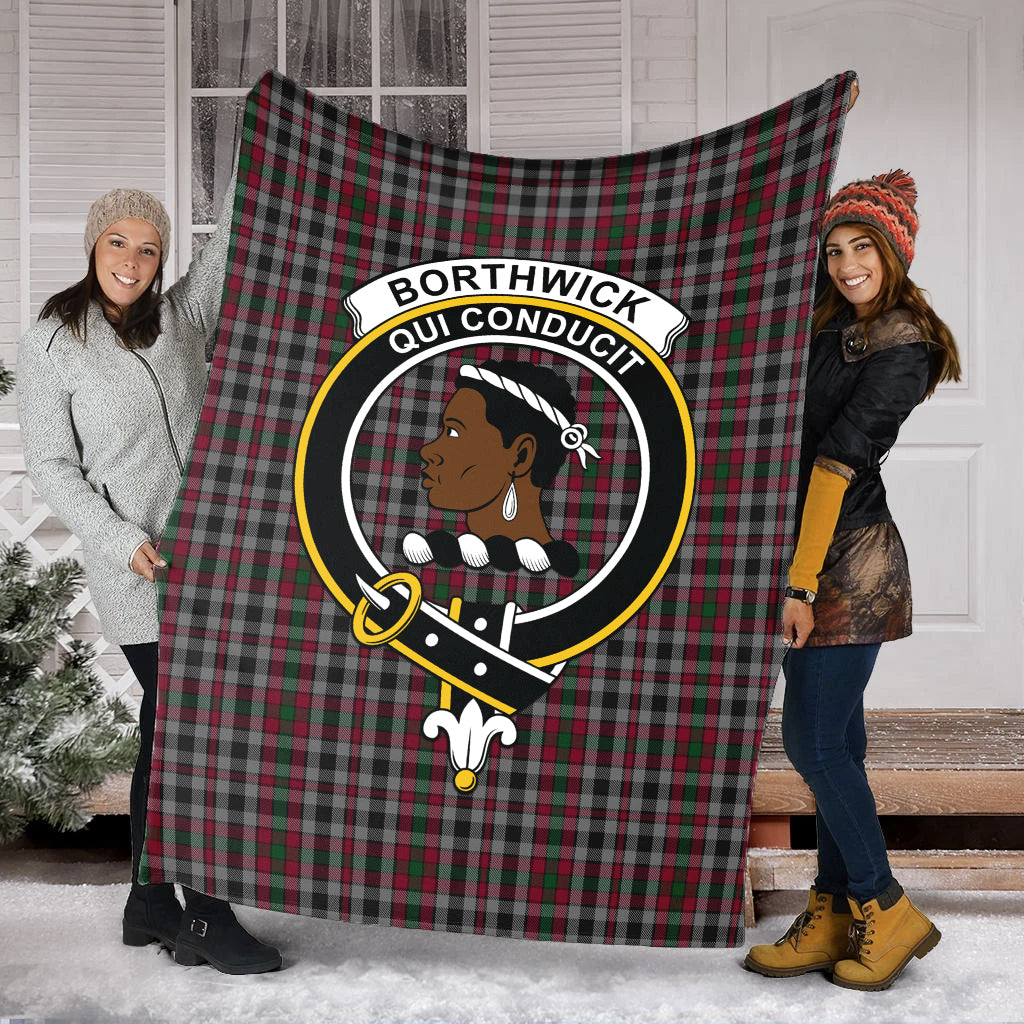 Borthwick Tartan Blanket with Family Crest - Tartan Vibes Clothing