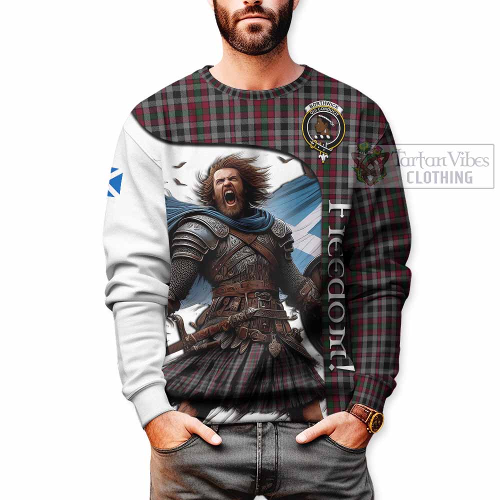 Tartan Vibes Clothing Borthwick Crest Tartan Sweatshirt Inspired by the Freedom of Scottish Warrior