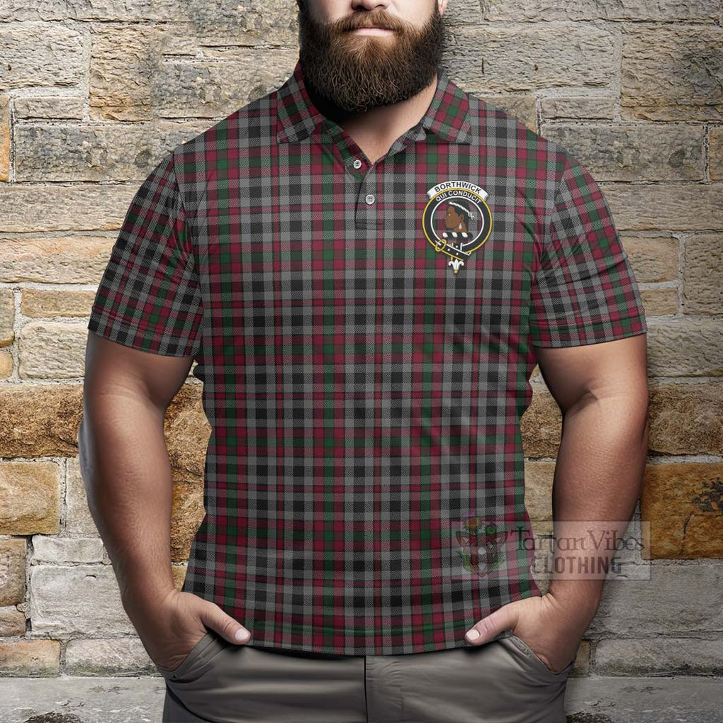 Borthwick Tartan Polo Shirt with Family Crest Celtic Skull Style - Tartan Vibes Clothing