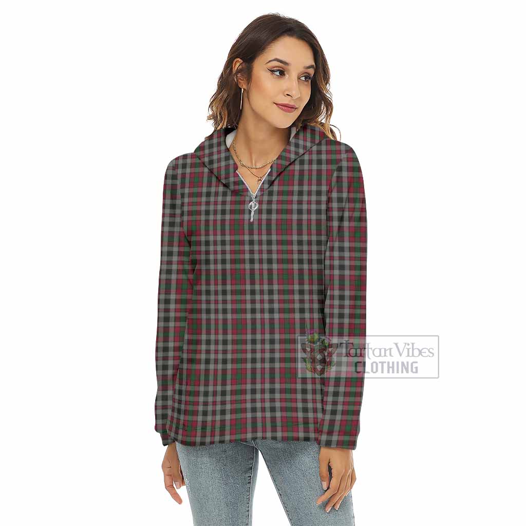 Borthwick Tartan Women's Borg Fleece Hoodie with Half Zip - Tartan Vibes Clothing