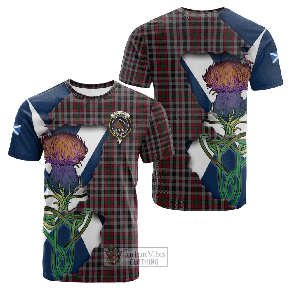 Tartan Vibes Clothing Borthwick Tartan Family Crest Cotton T-shirt Scottish Thistle Celtic Inspired