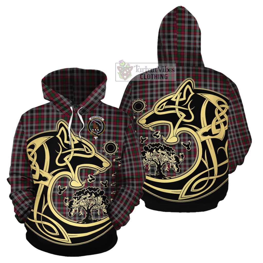 Borthwick Tartan Cotton Hoodie with Family Crest Celtic Wolf Style Zip Hoodie - Tartan Vibes Clothing