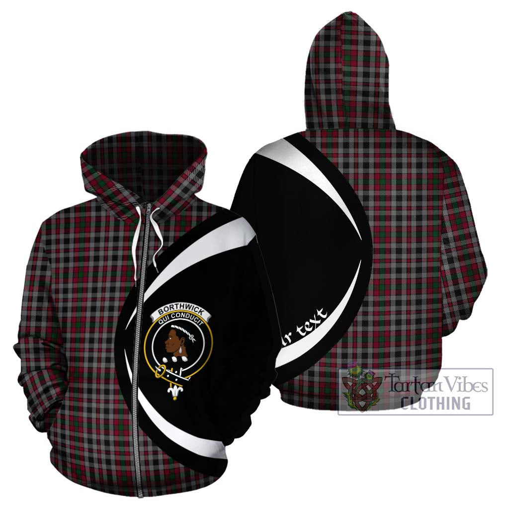 Borthwick Tartan Hoodie with Family Crest Circle Style - Tartan Vibes Clothing