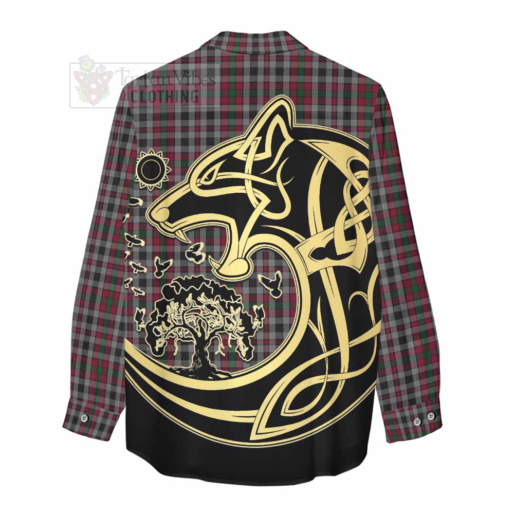 Borthwick Tartan Women's Casual Shirt with Family Crest Celtic Wolf Style - Tartan Vibes Clothing