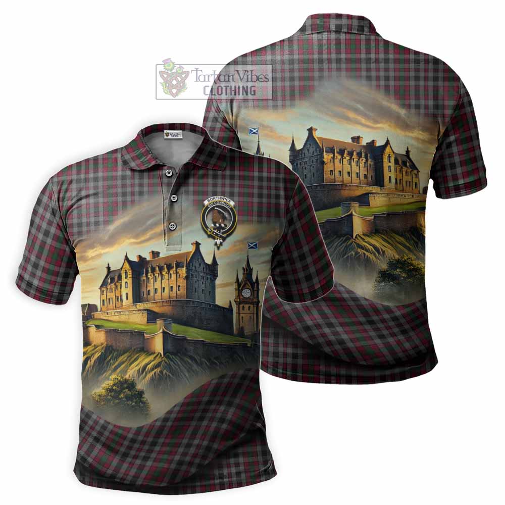 Borthwick Tartan Family Crest Polo Shirt with Scottish Ancient Castle Style - Tartan Vibes Clothing