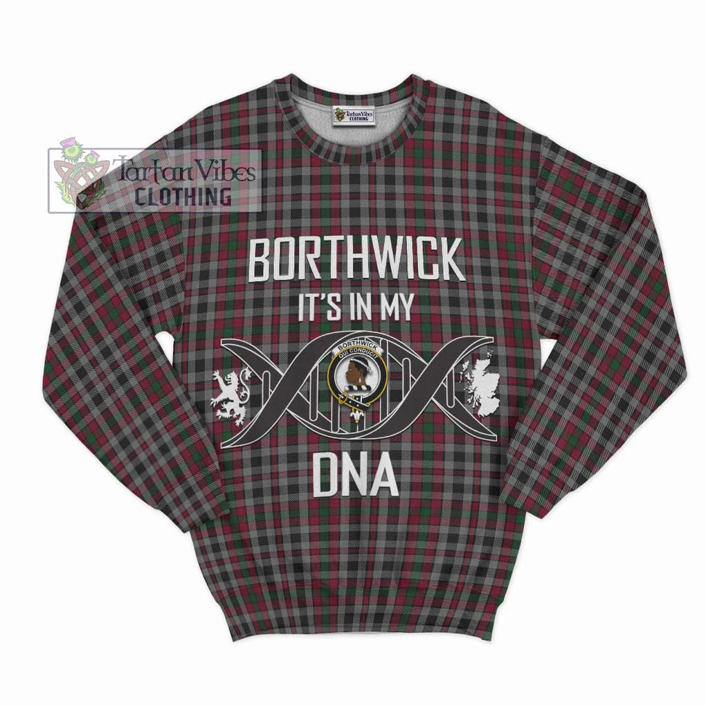 Borthwick Tartan Sweatshirt with Family Crest DNA In Me Style - Tartan Vibes Clothing
