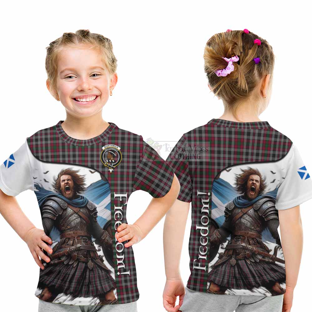 Tartan Vibes Clothing Borthwick Crest Tartan Kid T-Shirt Inspired by the Freedom of Scottish Warrior