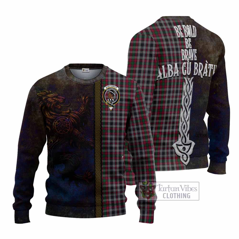 Borthwick Tartan Family Crest Knitted Sweater Alba Gu Brath Be Brave Lion Ancient Style - Tartan Vibes Clothing
