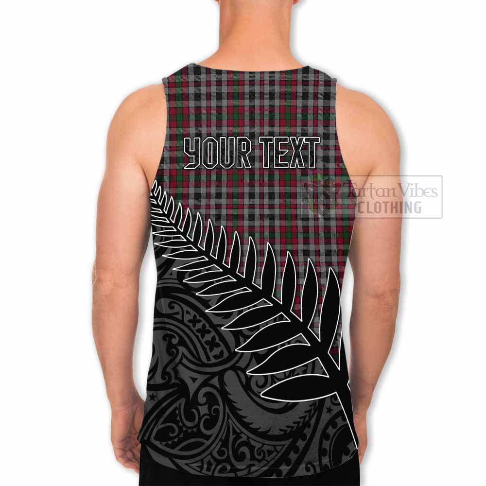 Tartan Vibes Clothing Borthwick Crest Tartan Men's Tank Top with New Zealand Silver Fern Half Style