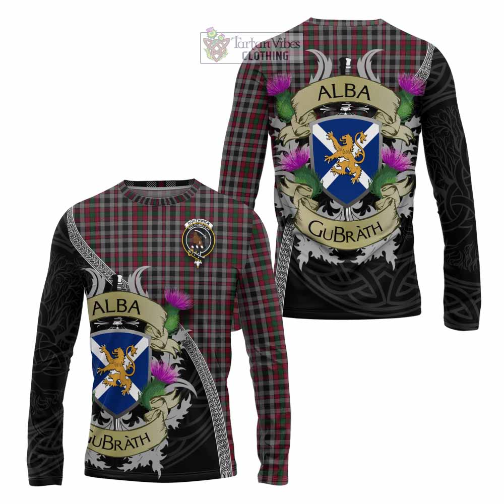 Tartan Vibes Clothing Borthwick Tartan Family Crest Long Sleeve T-Shirt Lion Rampant Royal Thistle Shield Celtic Inspired