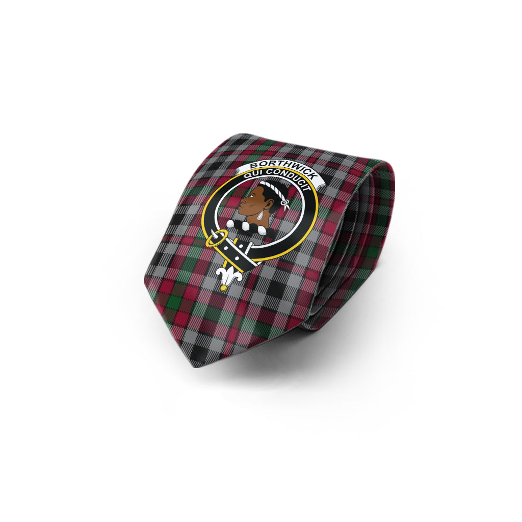 Borthwick Tartan Classic Necktie with Family Crest - Tartan Vibes Clothing