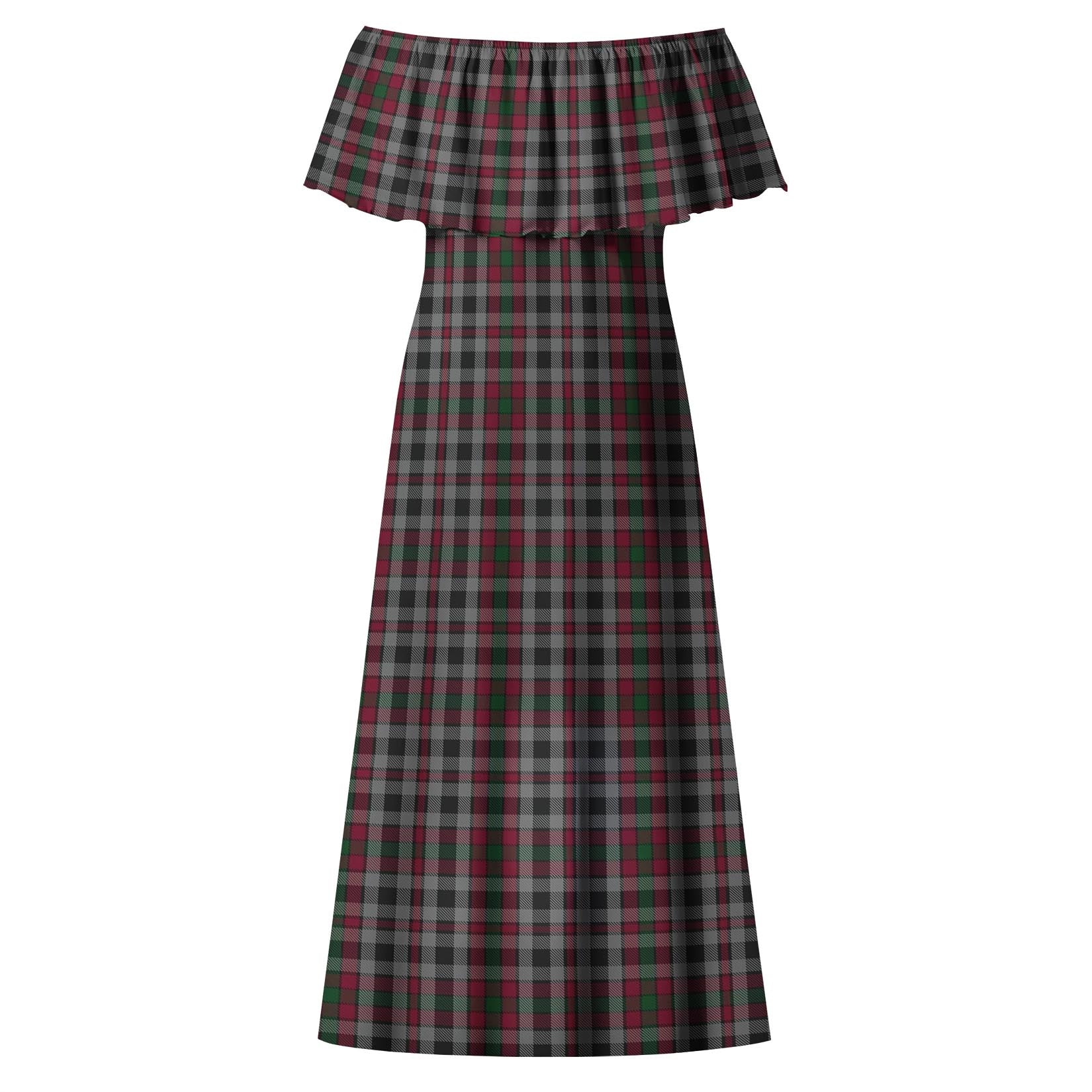 Borthwick Tartan Off Shoulder Long Dress - Tartan Vibes Clothing