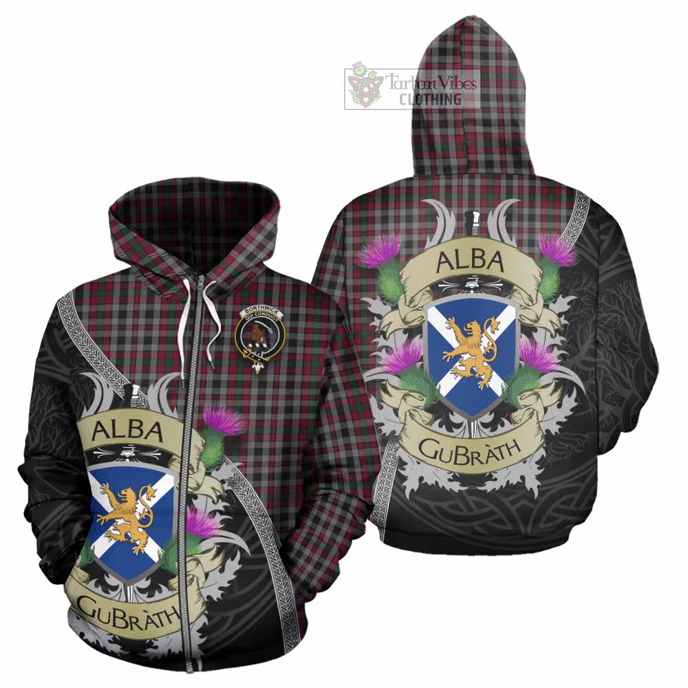 Borthwick Tartan Family Crest Hoodie Lion Rampant Royal Thistle Shield Celtic Inspired Zip Hoodie - Tartan Vibes Clothing