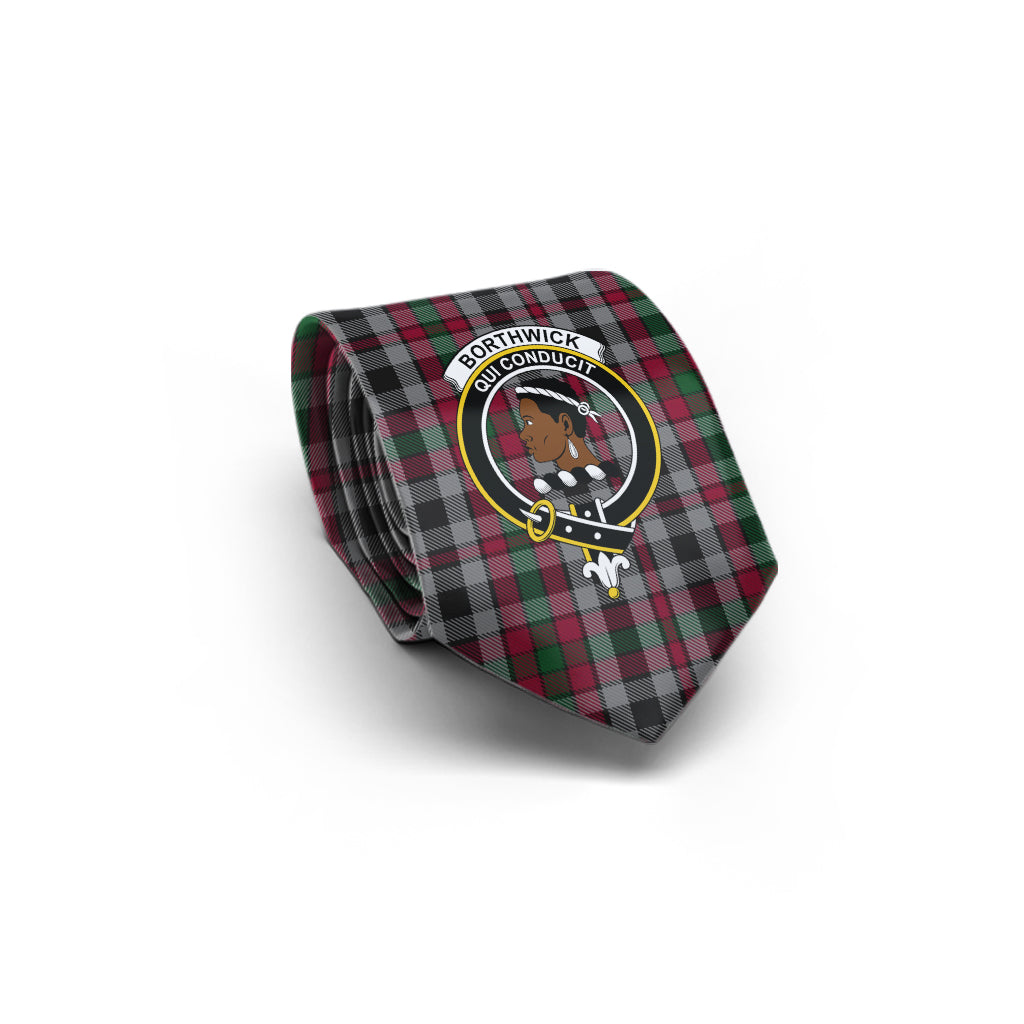 Borthwick Tartan Classic Necktie with Family Crest - Tartan Vibes Clothing