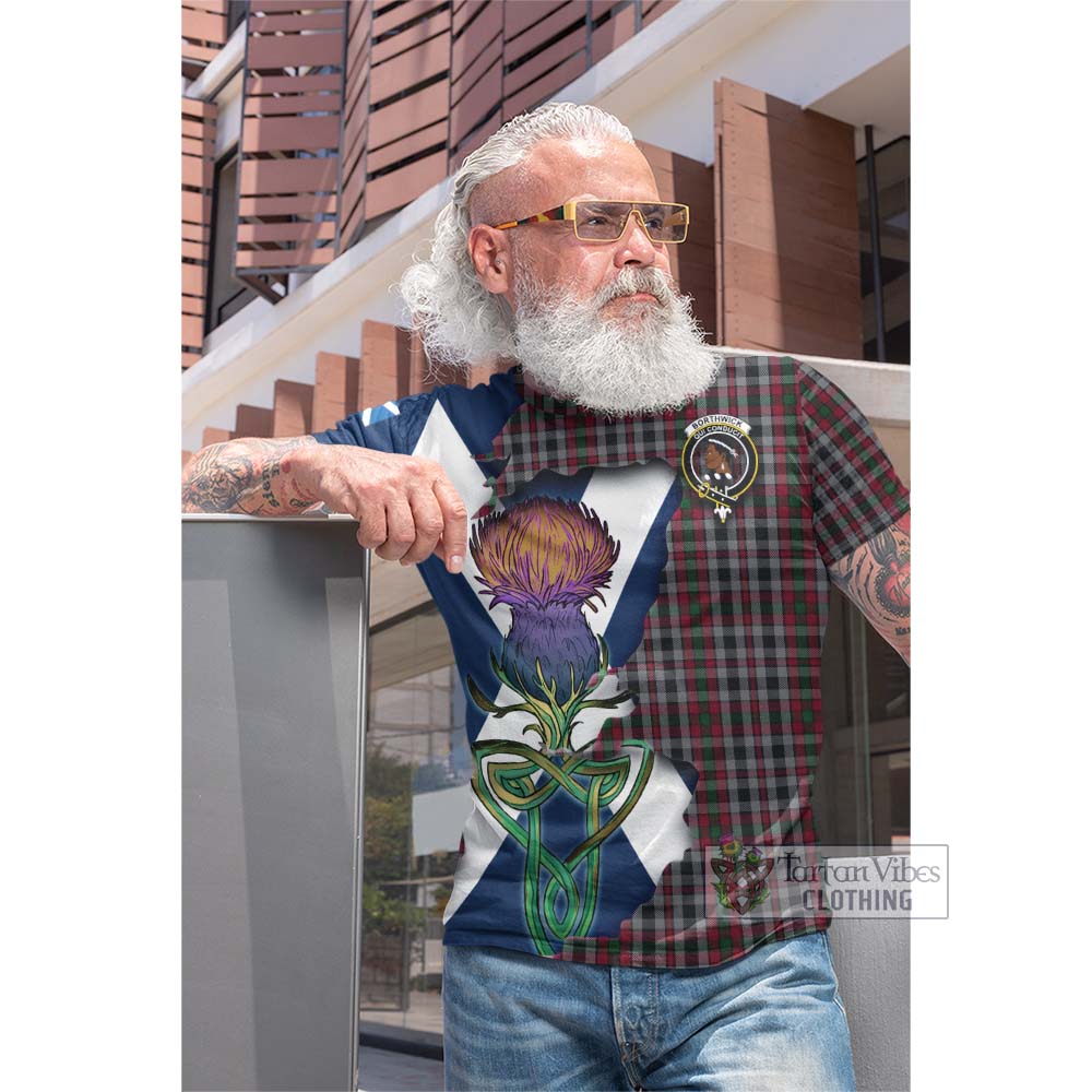 Tartan Vibes Clothing Borthwick Tartan Family Crest Cotton T-shirt Scottish Thistle Celtic Inspired