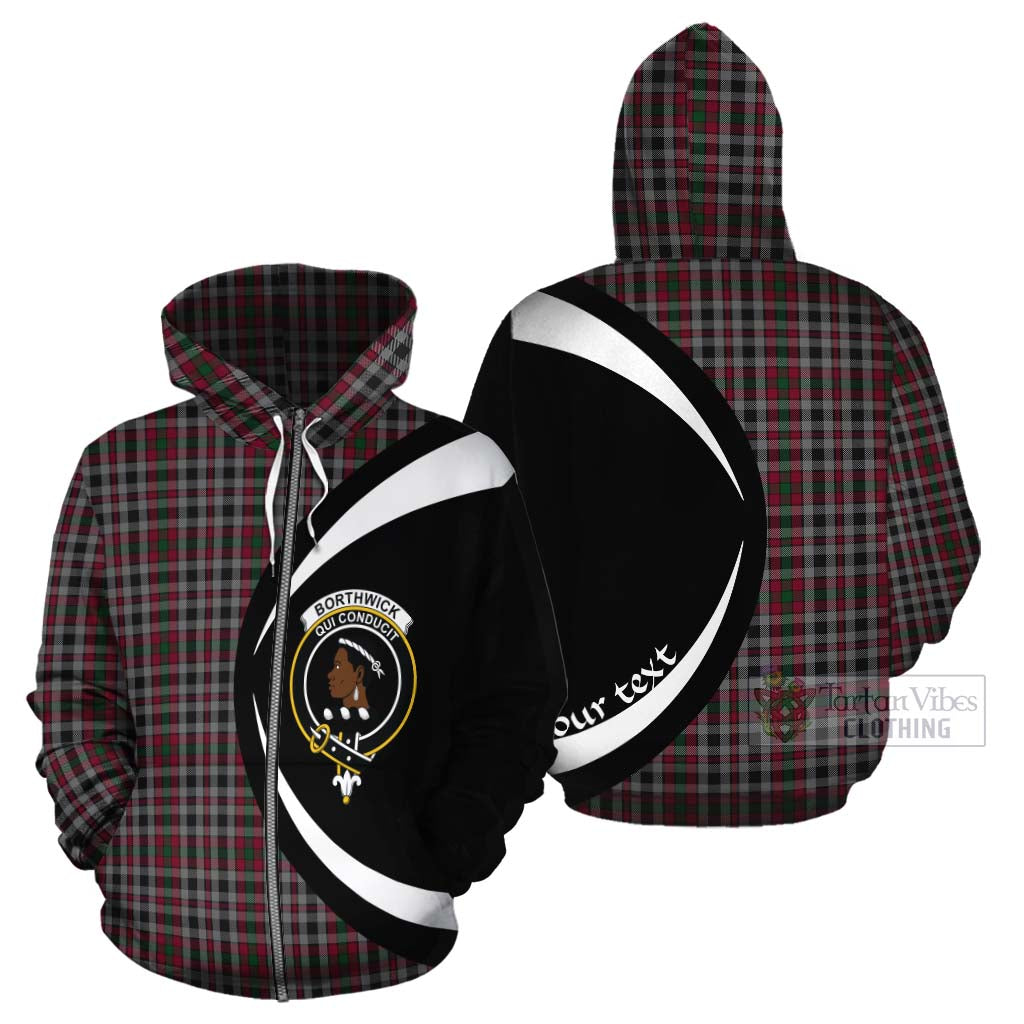 Borthwick Tartan Cotton Hoodie with Family Crest Circle Style - Tartan Vibes Clothing