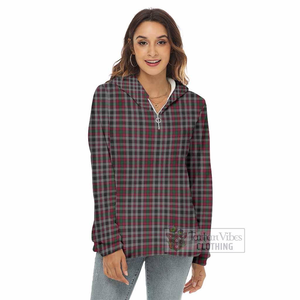 Borthwick Tartan Women's Borg Fleece Hoodie with Half Zip - Tartan Vibes Clothing