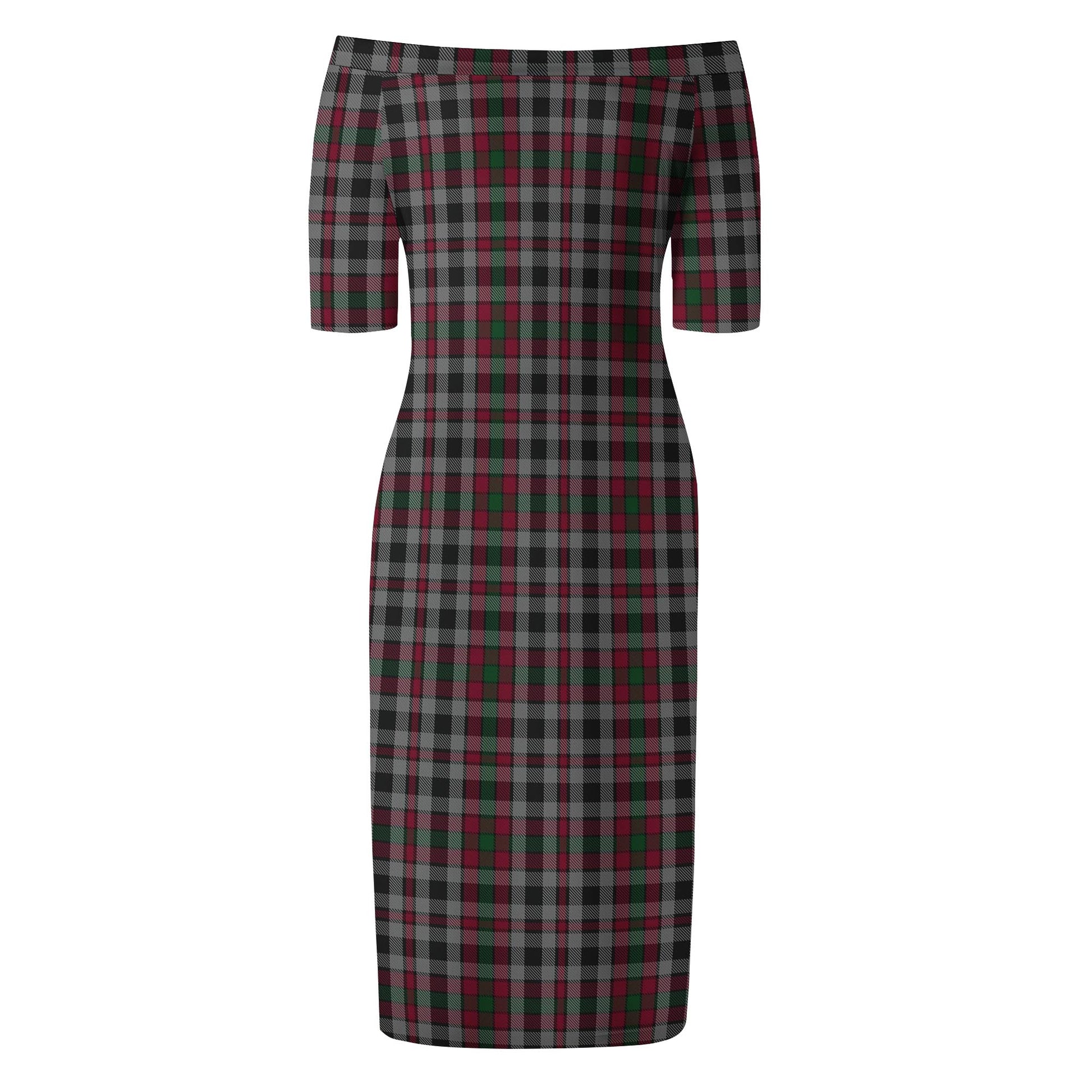 Borthwick Tartan Off Shoulder Lady Dress - Tartanvibesclothing