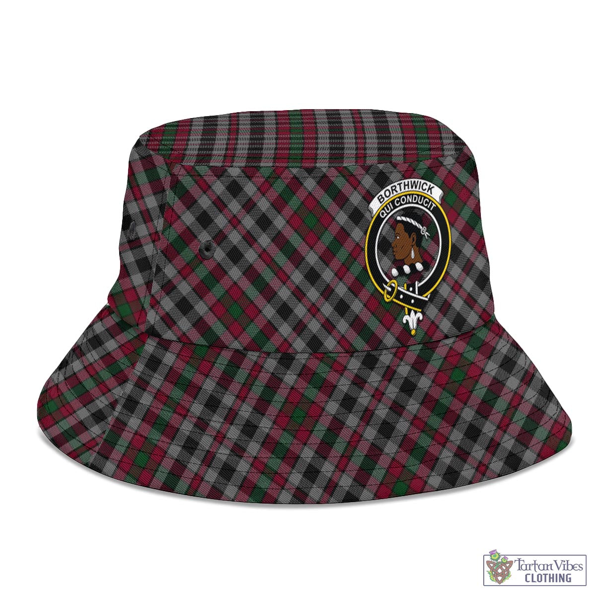 Tartan Vibes Clothing Borthwick Tartan Bucket Hat with Family Crest