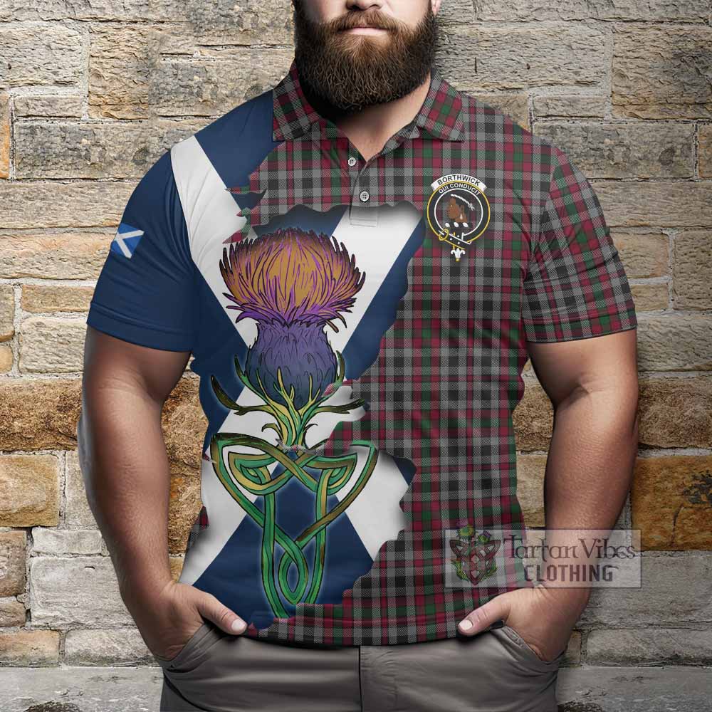 Tartan Vibes Clothing Borthwick Tartan Family Crest Polo Shirt Scottish Thistle Celtic Inspired