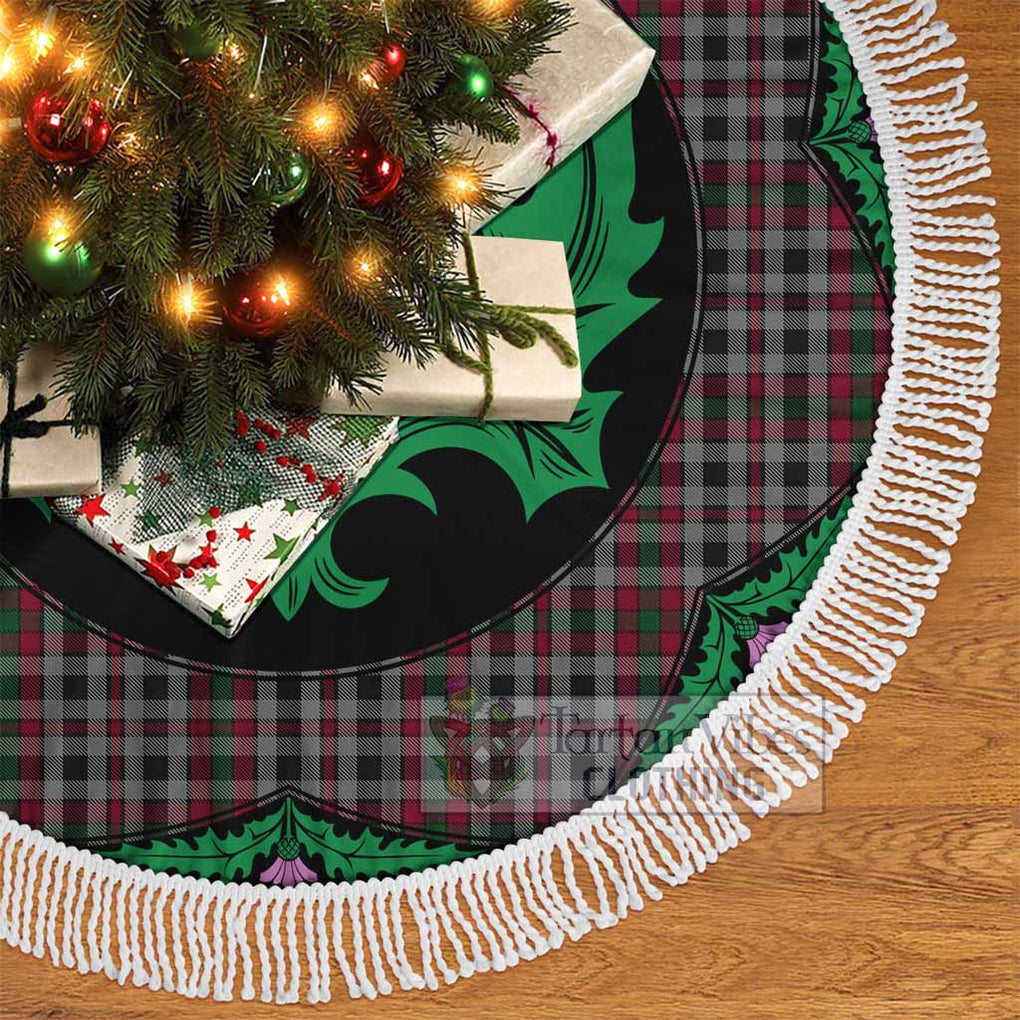 Tartan Vibes Clothing Borthwick Tartan Christmas Tree Skirt Scottish Thistle Style