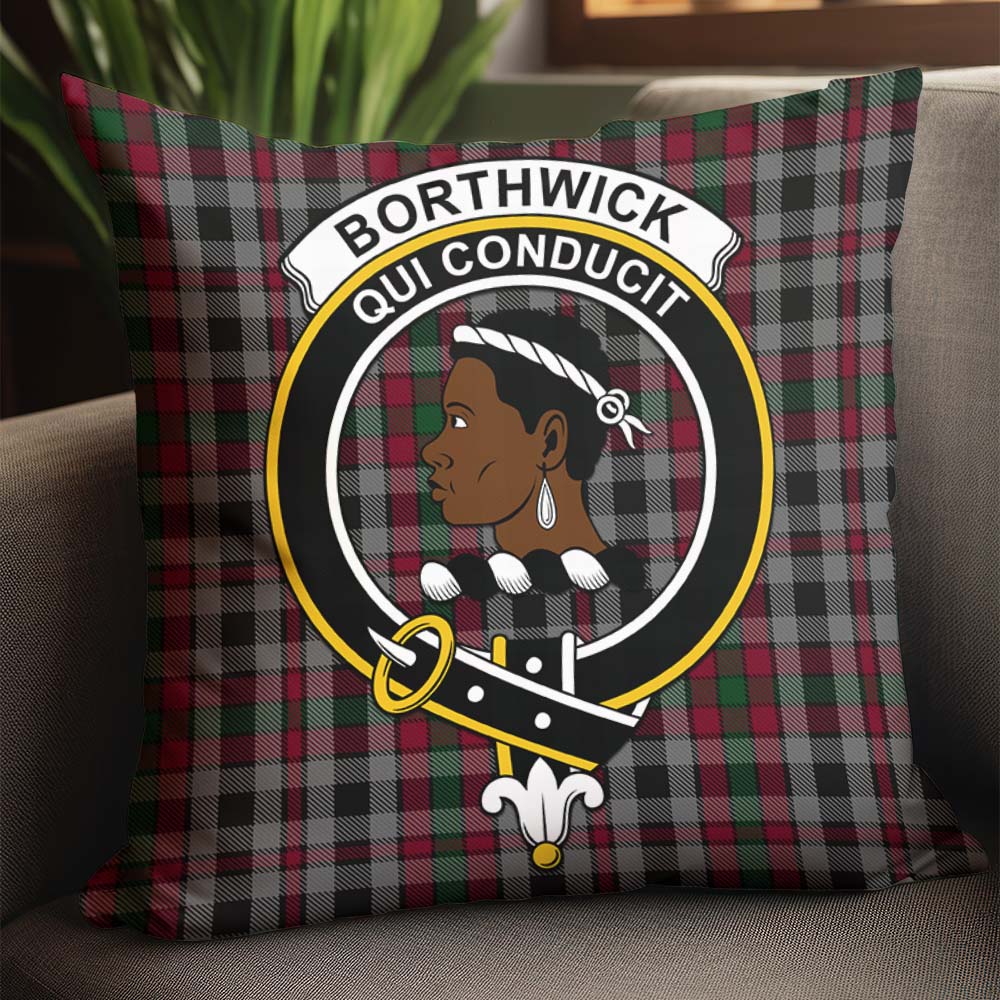 Borthwick Tartan Pillow Cover with Family Crest - Tartan Vibes Clothing