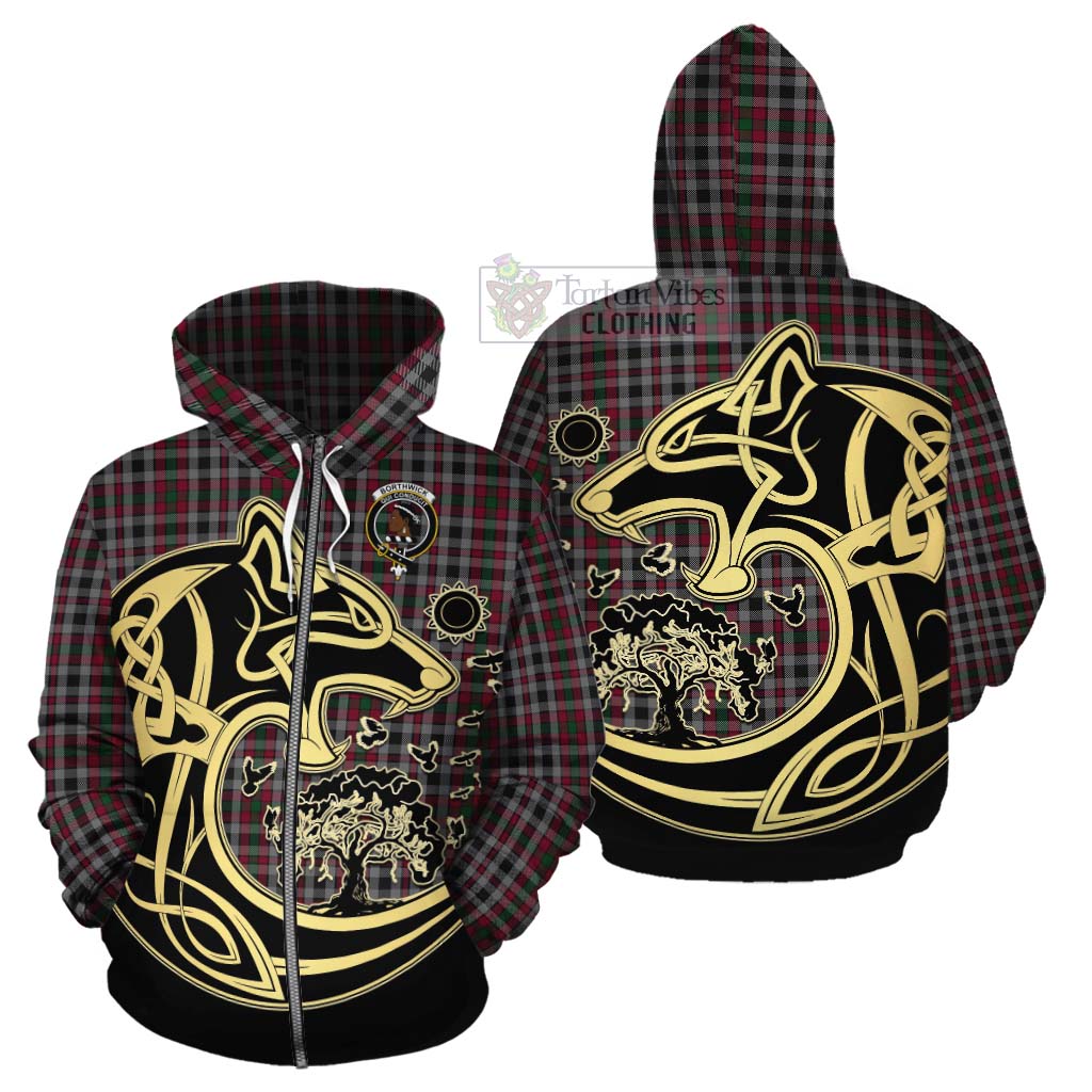 Borthwick Tartan Cotton Hoodie with Family Crest Celtic Wolf Style - Tartan Vibes Clothing